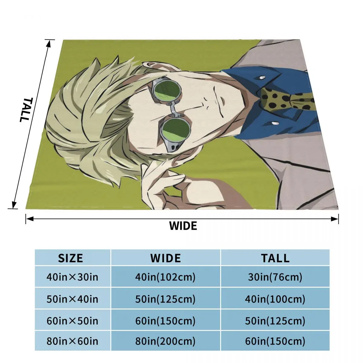 Nanami Kento Jujutsu Kaisen Blanket Soft Warm Flannel Throw Blanket Bedspread for Bed Living room Picnic Travel Home Couch