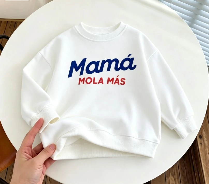 Baby Cute Slogan And Cartoon Printed Long Sleeve Sweatshirt Children Cotton Crewneck Pullover Kid Fashion Casual Wear Pullover