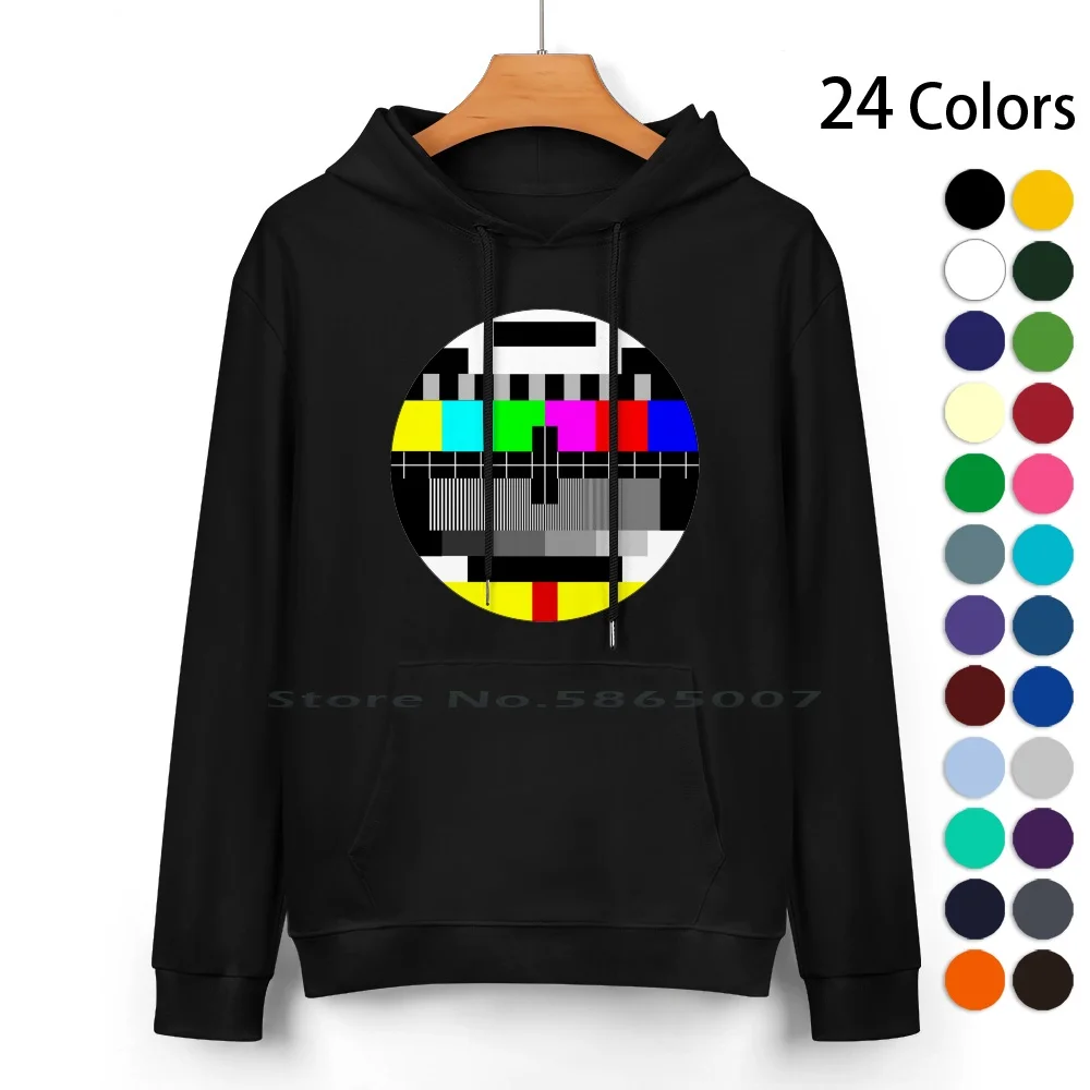 90's Tv Test Pattern Pure Cotton Hoodie Sweater 24 Colors Test Patter Sbs Abc Colours Sphere 90s 80s Australia 100% Cotton