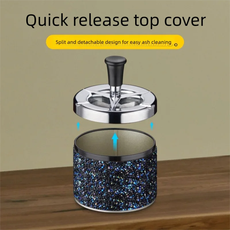 

Rotatable Press Design Ashtray - Stylish Minimalist Metal Smoke Bowl for Home smoking accessories Portable ashtray