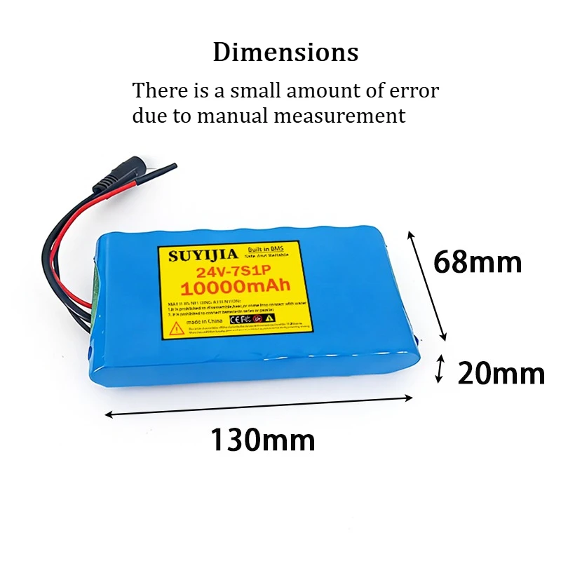 7S1P -24V 18650rechargeable lithium battery pack 10000mAh with BMS protection board 29.4V 2A charger monitoring unicycle battery
