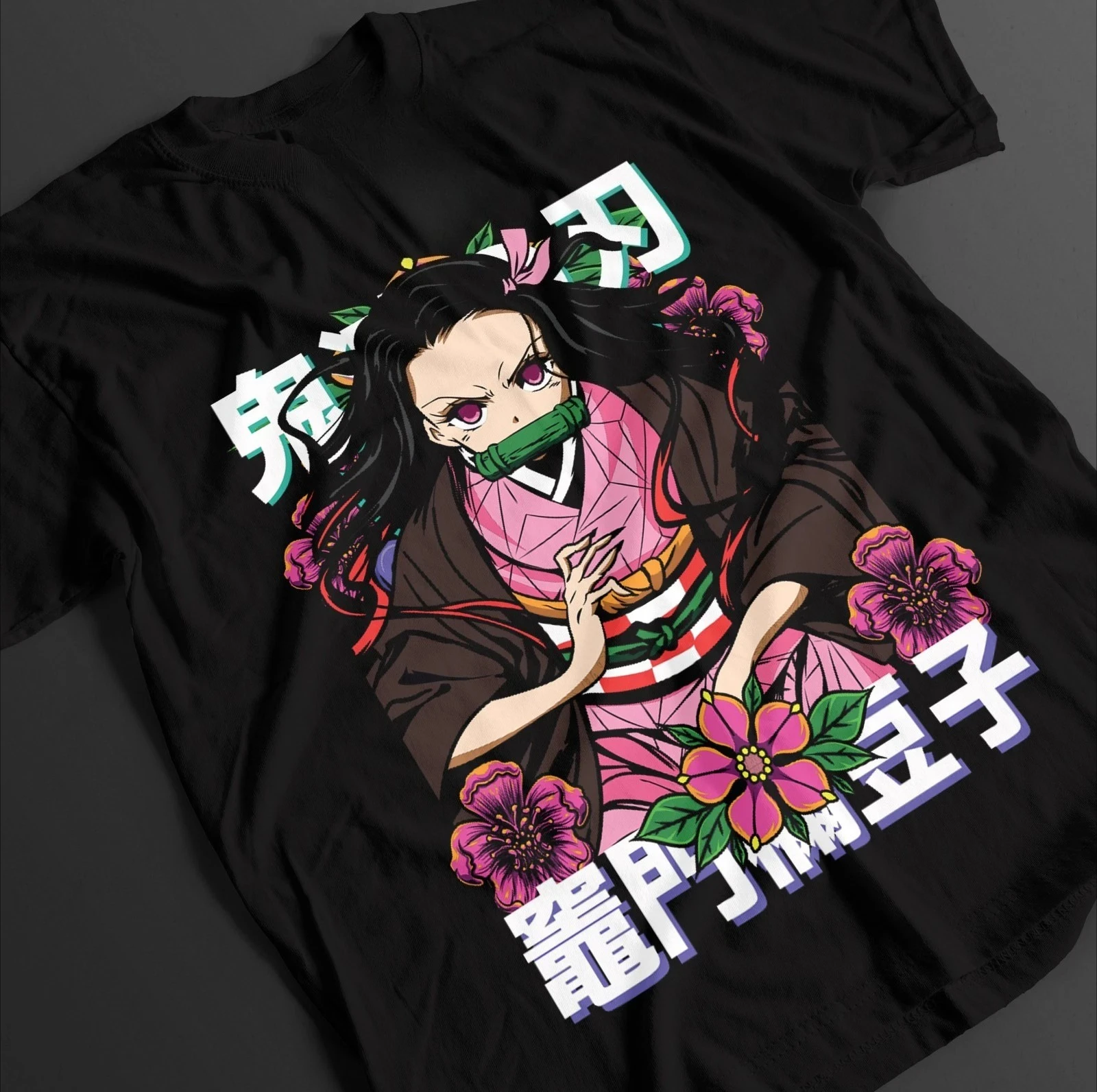 Camiseta de Demon Slayer, éxito de ventas de Año Nuevo, camiseta de Nezuko, camiseta de Tanjiro KNY Anime Zenitsu, camiseta de manga corta para hombre Akaza Muzan