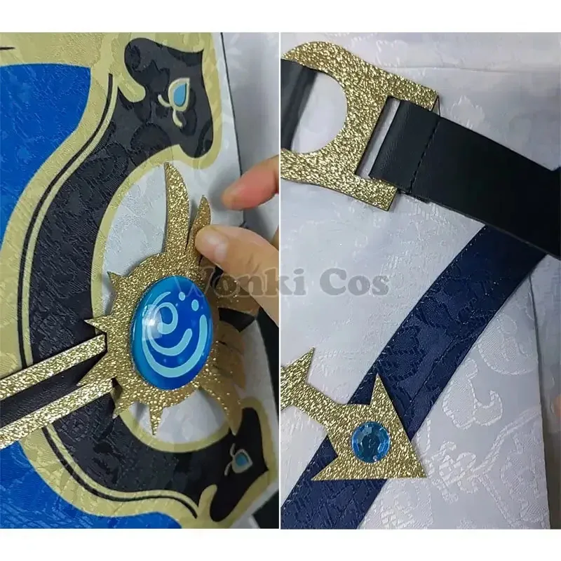 

2025 New Cosplay Costume Blonde Wig Full Set Game Impact Barbara Dress with Props Book for Girl Idol Party Costum ☆wrl☆