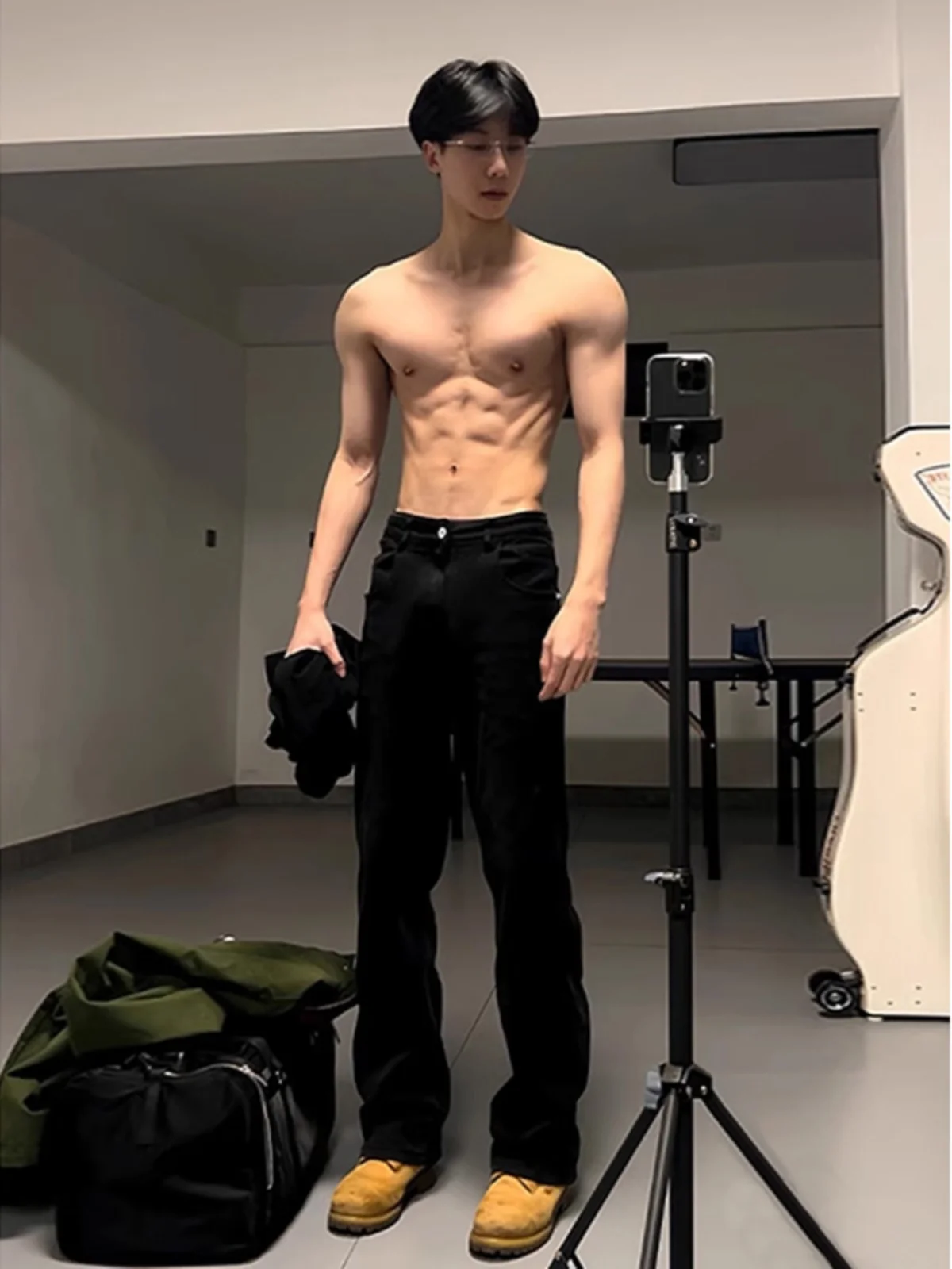 

Summer Bla Straight Leg Jeans Men's Extended Length Slim Fit High Waist Long Trousers Faionable American High Street Sle