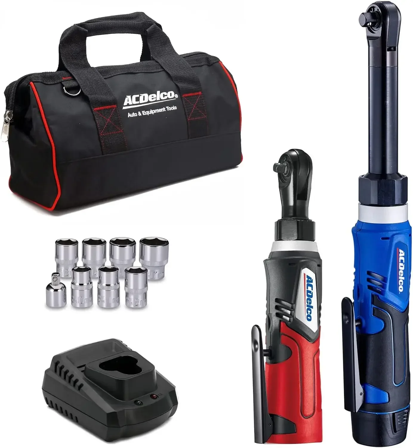 

y Series 12V Li-ion Cordless 3/8” Extended Rachet Wrench Ratchet Wrench Combo Tool Kit,Blue/Red