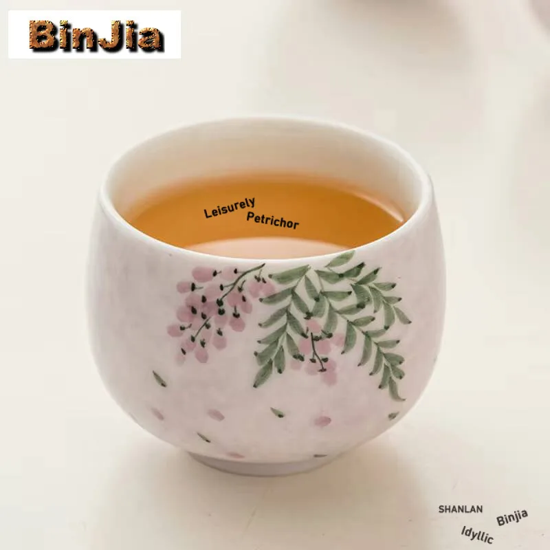 70ml Disegnato A Mano Fiore di Glicine Tazza di Tè Ciotola Personale delle Donne Meditazione Maestro Degustazione Kung Fu Teaset Drinkware Cerimonia del Tè