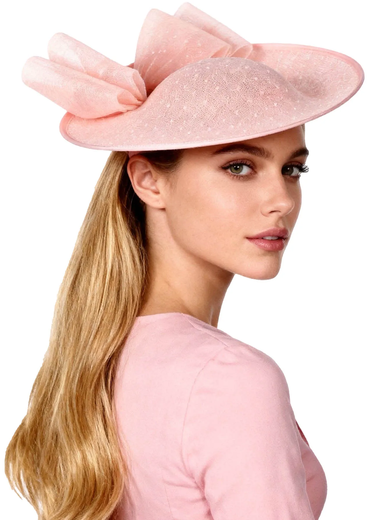 Sinamay Derby Church Hat for Women - Elegant Kentucky Fascinator with Bow,Bridal Wedding Tea Party Dress Formal Cocktail Top Hat view 2