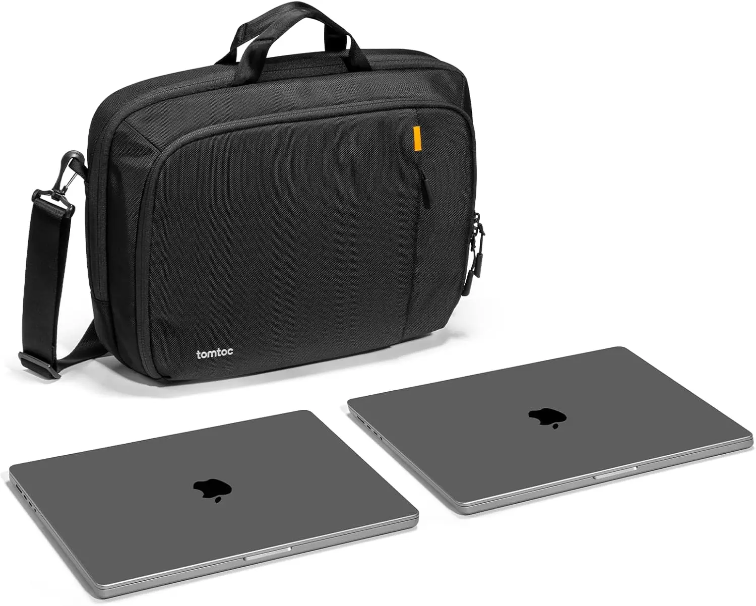 

Dual Compartment Laptop Briefcase for 2 Laptops, Water-resistant Messenger Bag for Work and Travel
