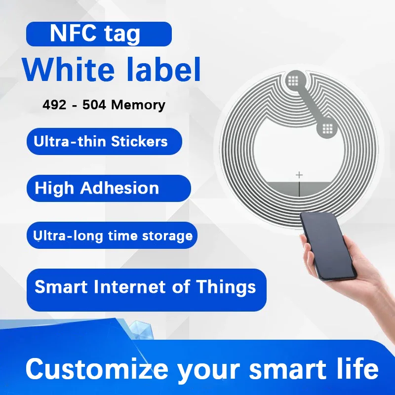 

10-50pcs NFC tags NFC215 tags 215 tag badges label stickers, 13.56 MHz tags adhesive tags available for mobile phones