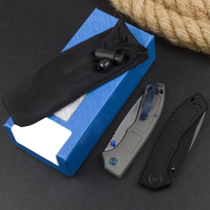 Couteau Pliant de Poche Papillon BM748 Lame M390, Manche en Alliage de Titane, DulHunting, Camping, Outil de Survie EDC, Opaque