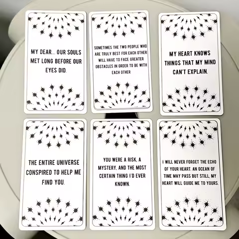 Twin54 Pcs Cards Flame Truths Oracle Cards Soulmate Deck for Psychic Love &amp; Relationship Readings 10.3*6cm