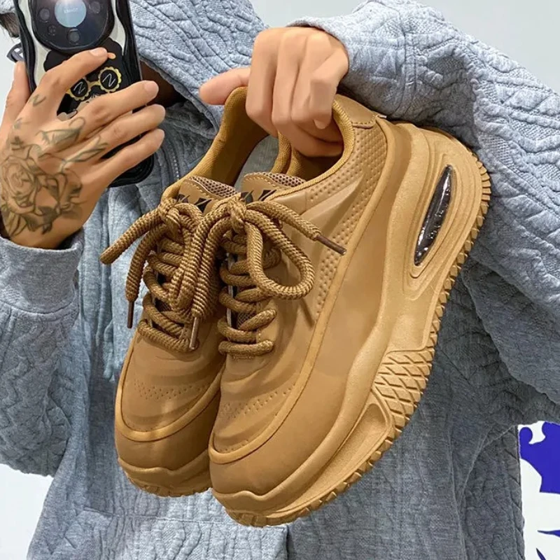 

High Quality Men's Sneakers Fashionable Versatile thick sole height increase Vulcanized Shoes