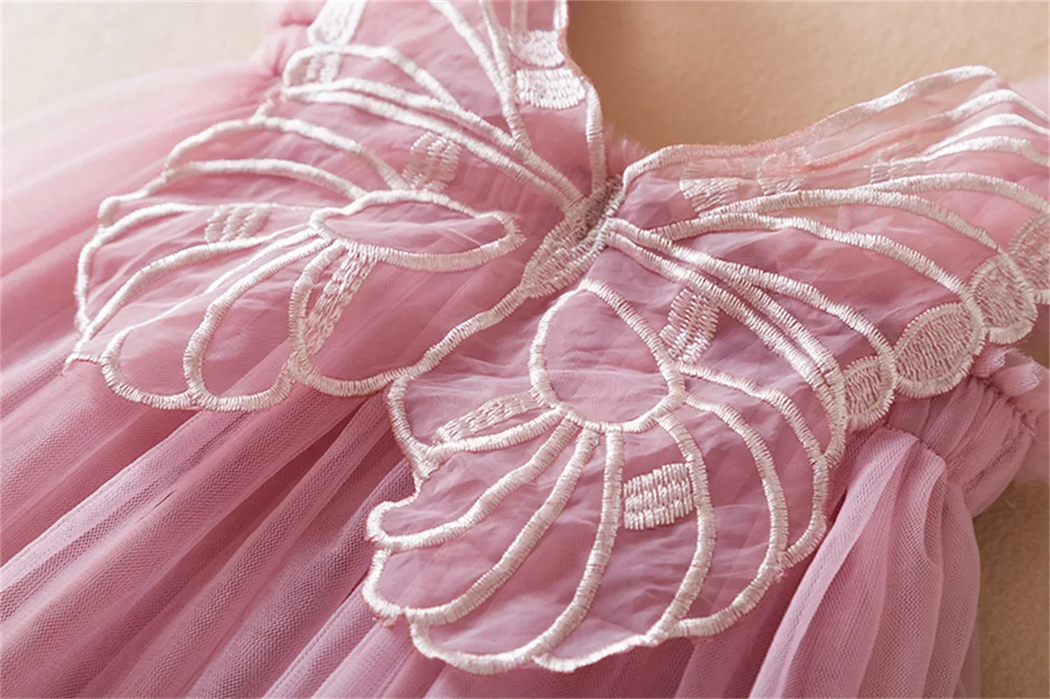 New Baby Girls Butterfly Wings Fairy Princess Dress Lovely Kids Summer Sleeveless Tulle Dress Child Birthday Party Gown Dress