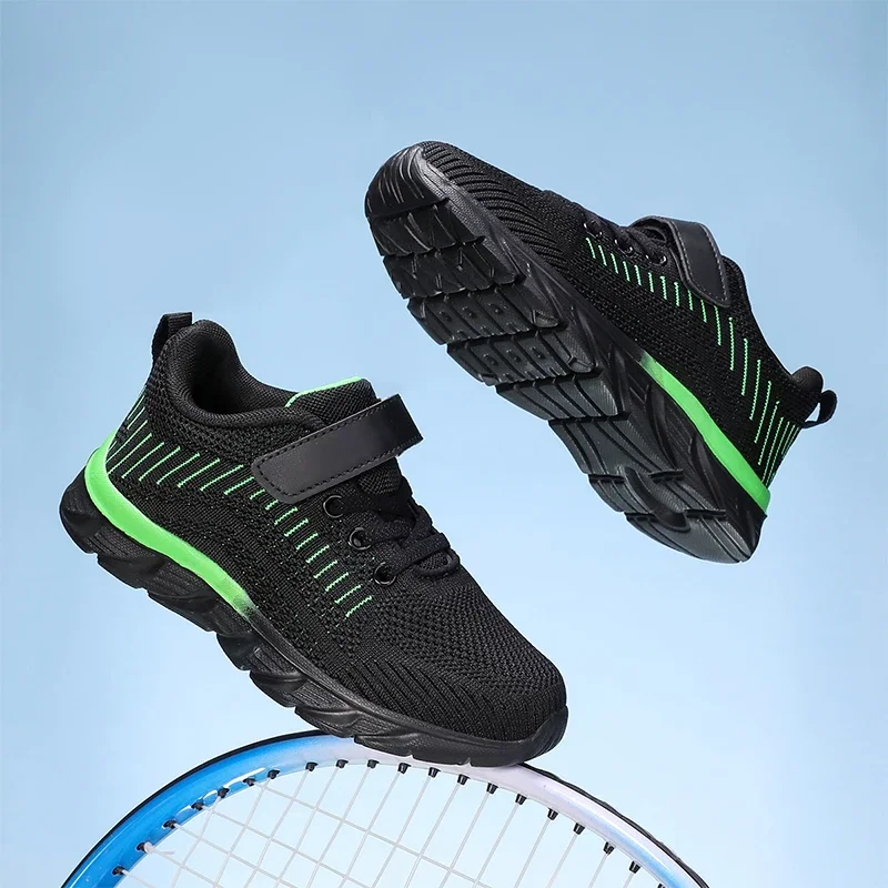 

Новинка 2023 года, летние детские кроссовки для мальчиков, дышащая уличная спортивная обувь с сеткой, детская повседневная обувь на плоской подошве, большой размер 39, 40