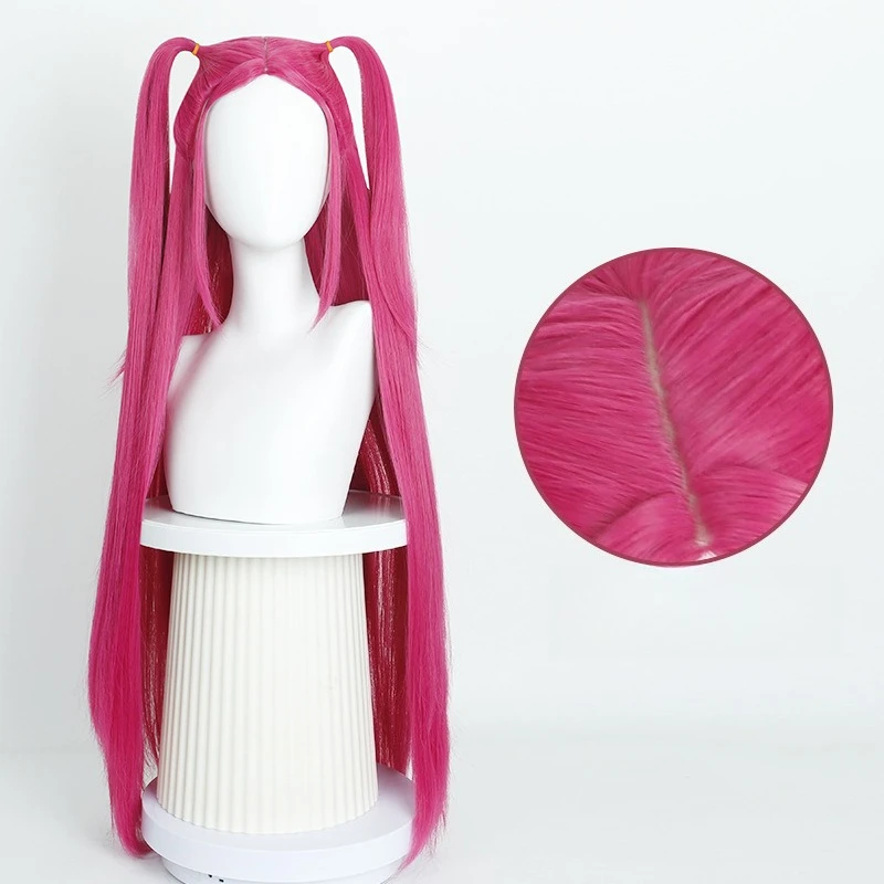 

Movie Kpop Cosplay Mira Demon Hunters Rose Pink Long Hair Heat Resistant Synthetic Wigs Carnival Accessories Adult Women