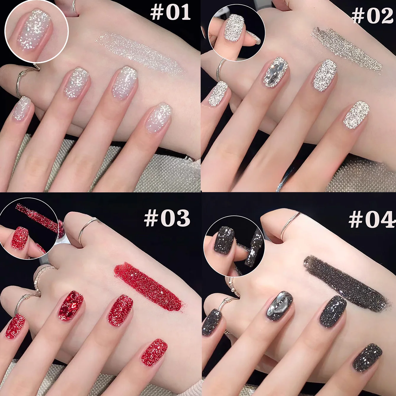 1個入り SHAKA 秋のレイブパーティー ブロークンダイヤモンド レッドブラック ジェルネイルポリッシュ 2025年新作 多用途 キラキラ ネイルアート ネイル用品