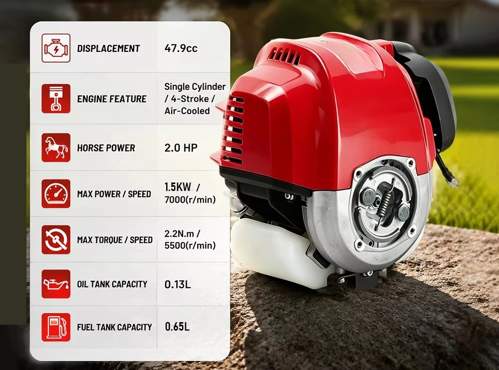 Cooled Single Cylinder 47.9CC 1.5KW Portable Power Motor For Garden Tools Replacement TUNGFULL GX50 Petrol Engine 4 Stroke Air