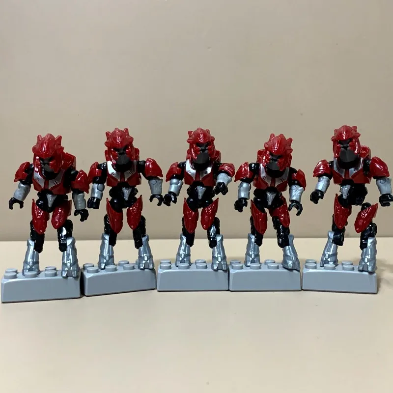 Mega Bloks Construx Infinite Banished Covenant Red Silver Gold Elite Mercenary Arbiter Mini Figures Toys