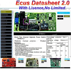 The latest ECUS data sheet 2.0 ECU repair software PCB schematics, including car ECU electronic component and other information