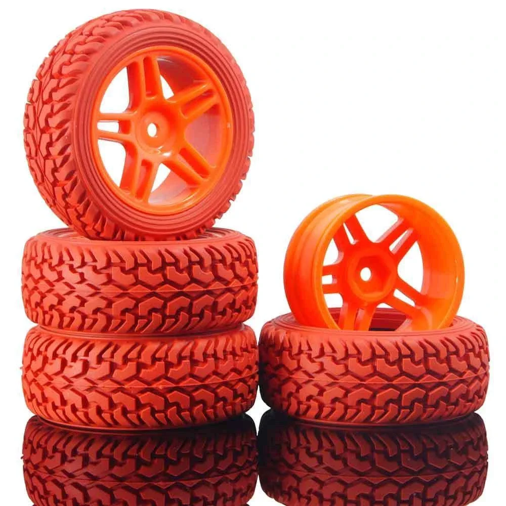 RC 905R-8019 Rally Tires & Wheel Rims 4P For HSP 1:16 On-Road Rally Car