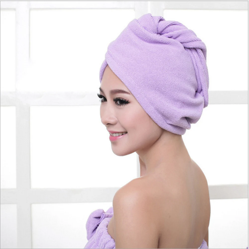 

2pcs Quick Dry Hair Caps Fast Drying Microfiber Hair Towels Non-Slip Water Absorbent Bath Drying Wraps For Home Gym Travel
