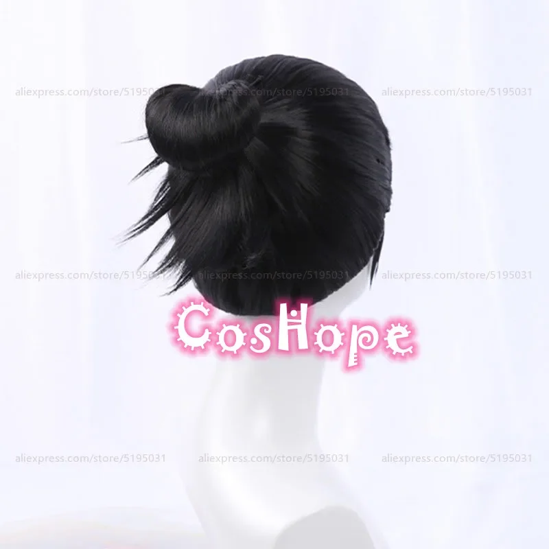 Suguru geto peruca cosplay pré estilo amarrado peruca preta cosplay anime perucas sintéticas resistentes ao calor