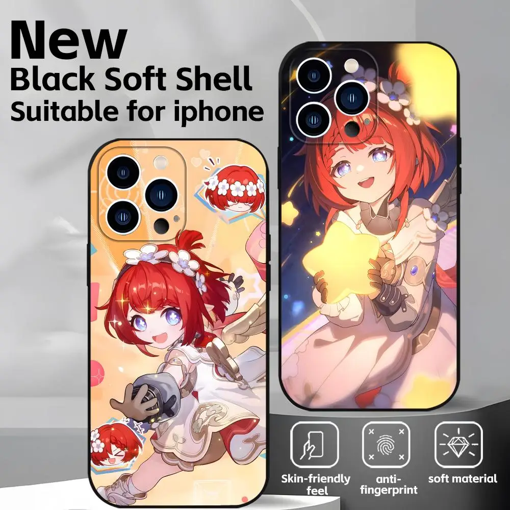 Чехол для телефона Honkai Star Rail Tribbie для iPhone 17 16e 15 14 13 12 11 Plus Mini Pro Max, мягкий черный противоударный чехол