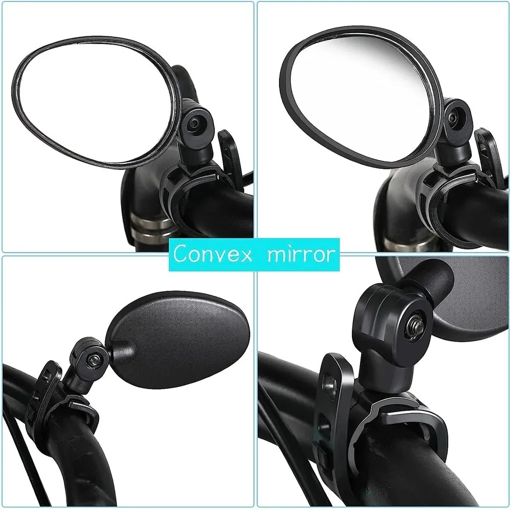 Bicycle Rearview Mirror With 360 ° Adjustable Rotating Handle, Bar Convex Mirror, Bicycle Outdoor Sports Safety Wide-Angle1pcs