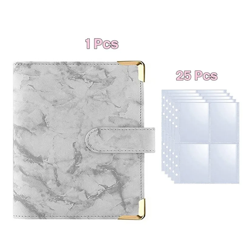 25 stks Pagina (4 Grids) fotokaart A5-Bindmiddel Kpop Fotoalbums Idool Kaarten losbladige Verzamel Boek Bindmiddel Bindmiddel Fotokaart Houder