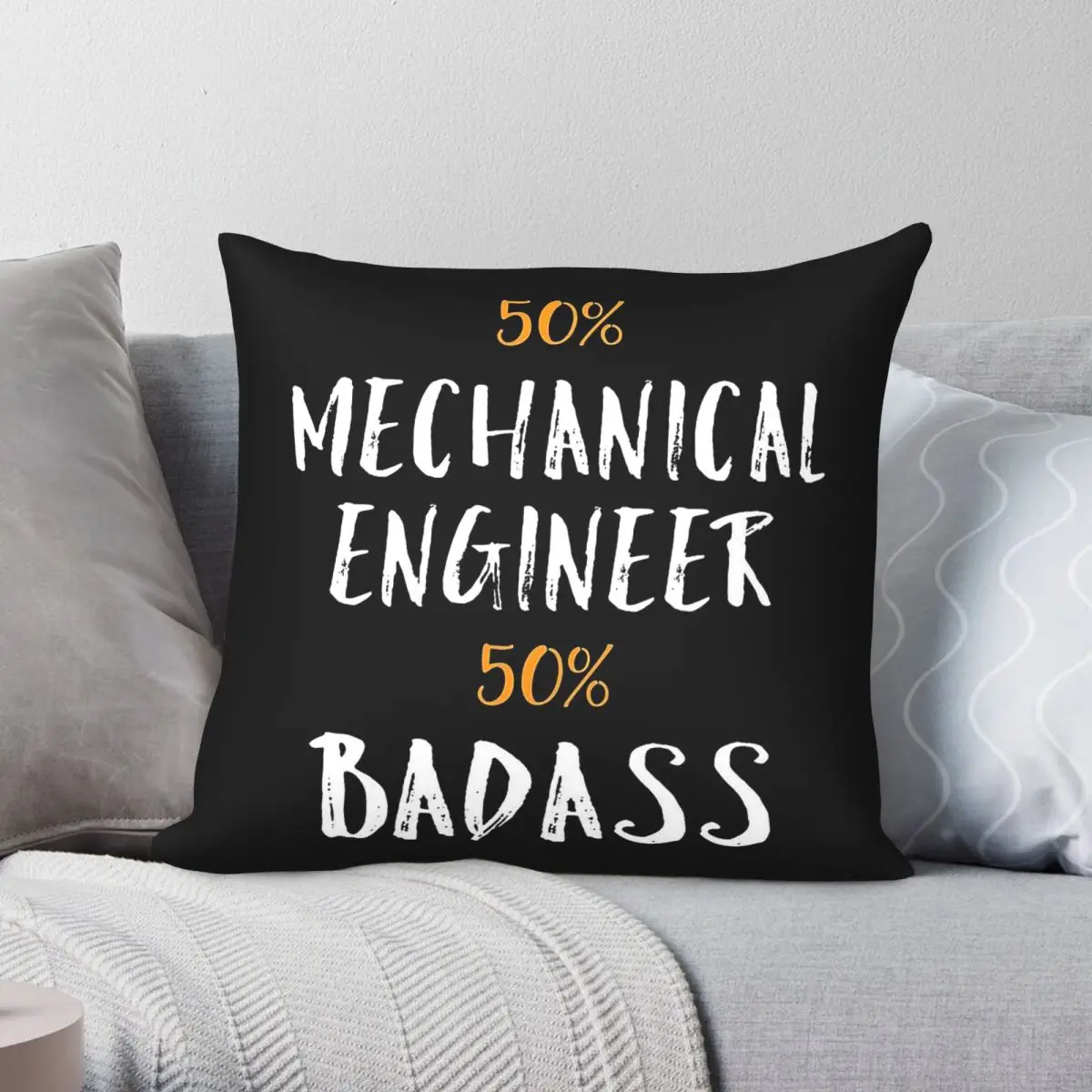 Mechanical Engineer Badass Square Pillowcase Polyester Linen Velvet Pattern Decorative Throw Pillow Case Bed Cushion Cover 18
