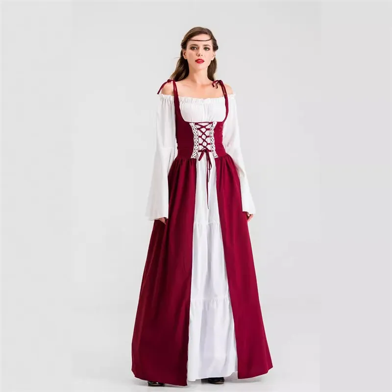 

Halloween Vintage Queen Goddess Medieval Dress Women's Costume Retro Style Fairy Tale Princess Queen Attire for Parties