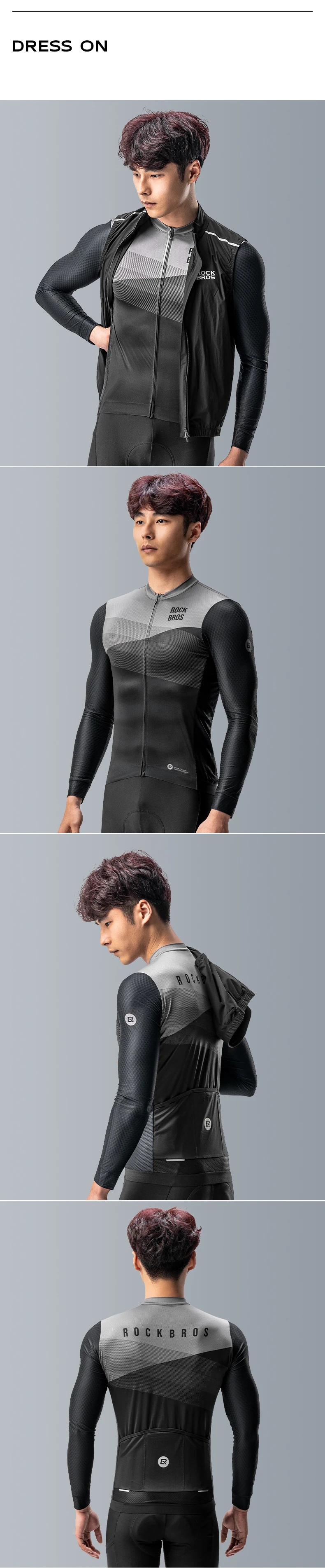 ROCKBROS Frühling Sommer Radtrikot Lange Ärmel Leichtgewichtig Hochelastisch Atmungsaktiv Schnell trocknendes Hemd Männer MTB-Radkleidung – Detail 6