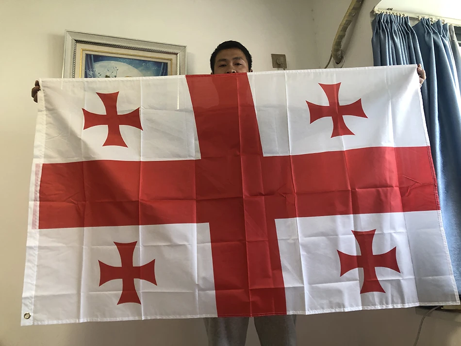 SKY FLAG Darmowa wysyłka Flaga Gruzji 90x150cm wisząca poliestrowa flaga Gruzji wewnętrzna dekoracja domu na zewnątrz