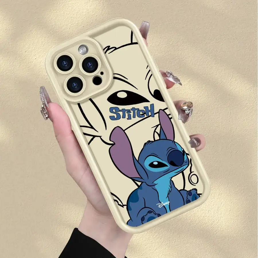 حافظة هاتف CuteLilo Stitch لهاتف آيفون 13 17 Air 16e 11 12 14 16 17 Pro Max 15 Plus غطاء ناعم