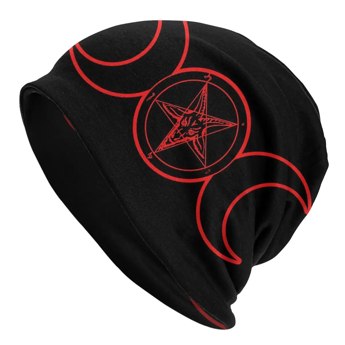 Baphomet Triple Moon Unisex Bonnet Thin Outdoor Hats Double Layer Hat Breathable Caps