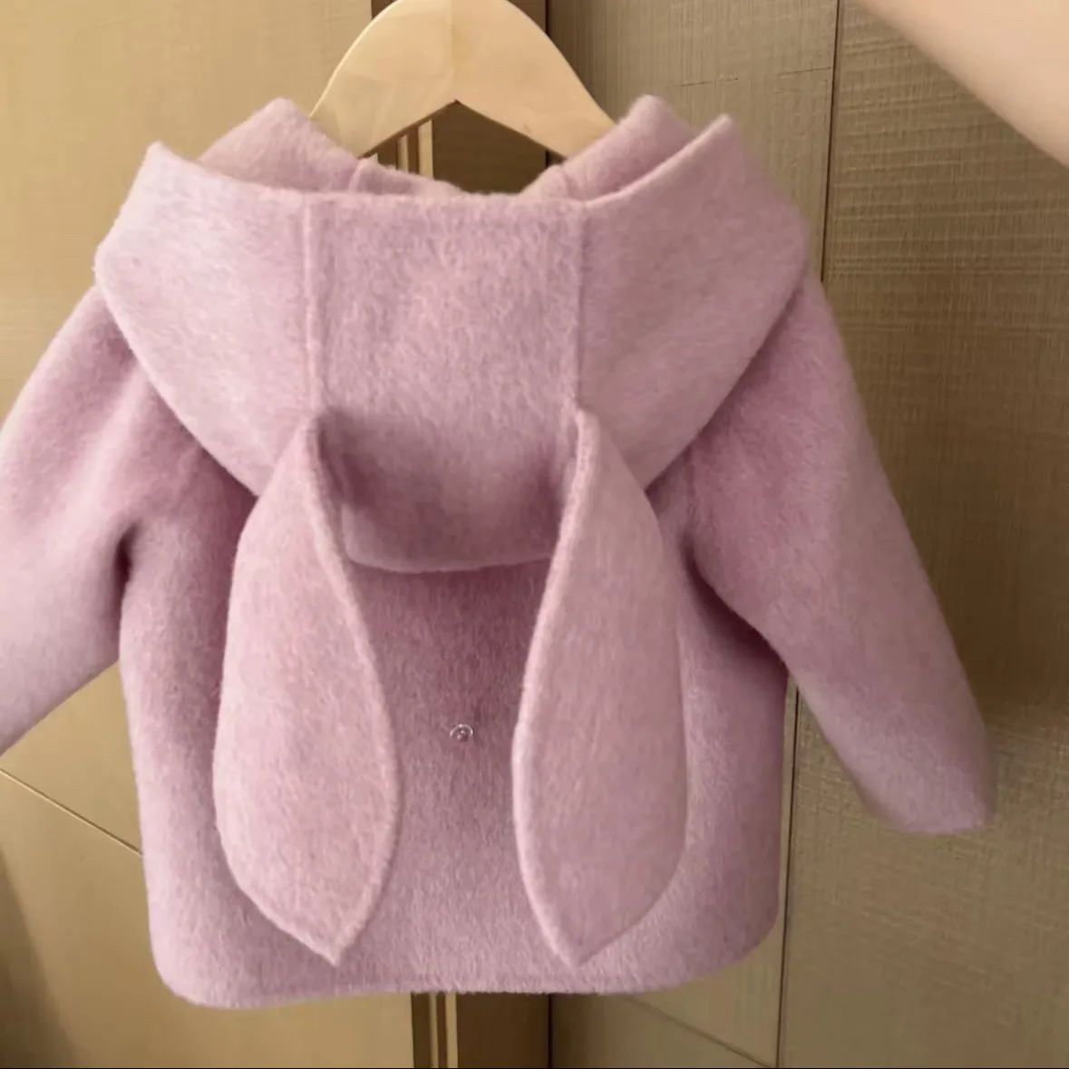 الخريف والشتاء الفتيات لطيف مقنعين معطف الصوف أزياء النسخة الكورية الجديدة معطف سميك للأطفال #6