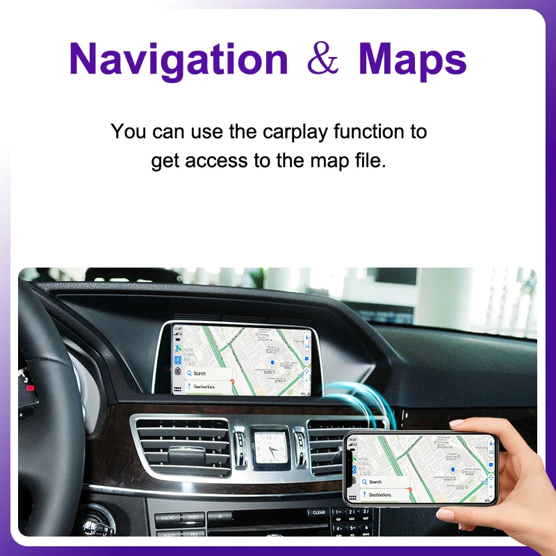 AUTOTOP Wireless Carplay Geeignet Für Mercedes Benz A B C E CLA GLA GLK ML Sprinter NTG4.5 Becker Modul Android Auto Navigation – Detail 6
