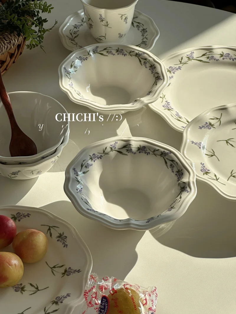 High Temperature Resistant Cerc Bowl Lav Emed Stier Rice Soup Noodles Salad Bowl Home Daily Use Diware