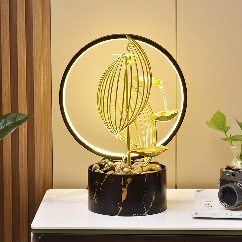 Modern light luxury trending circulation water ornament, high-end living room entryway TV cabinet, creative home decoration