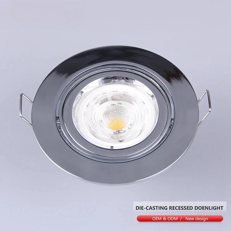Faretto da incasso a LED da incasso arrotondato per interni Gu10 Mr16 Faretto da incasso in alluminio pressofuso