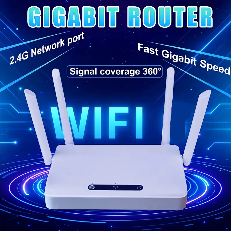 

4 Powerful Antennas Gigabit Router Single Band Home WiFi Fiber Broadband Wireless Network Gigabit Port Router For Home Office