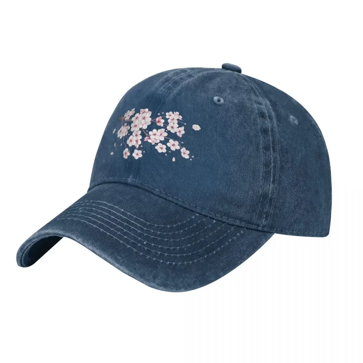 Falling White Sakura Cherry Blossom Baseball Cap western Hat Snapback Cap Beach Horse Hat Girl Men's