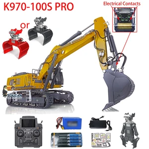 In Stock 1/14 HUINA Kabolite K970 100S Pro RC Excavator Hydraulic Remoted Model Finished Painted with Light Sound Parts for Boys