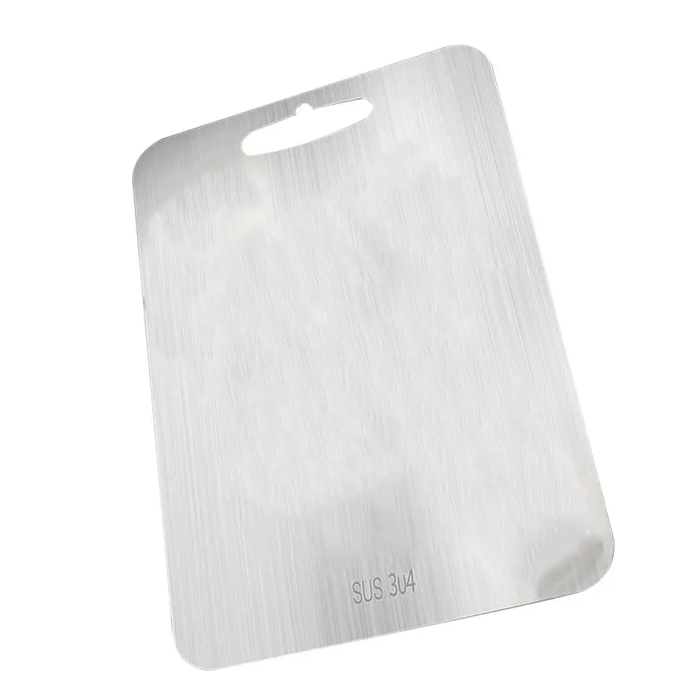 1pc Stainless Steel Cutting Board 2-Side Rustproof Chopping Block For Kitchen Restaurant Hotel Use Practical Cooking