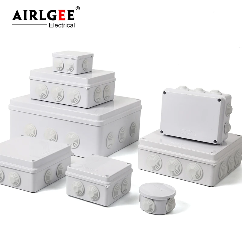 Outdoor Waterproof Junction Box ABS  Plastic Enclosure IP65/IP66 DIY Indoor Power Box Sealed Housing Reserved Hole