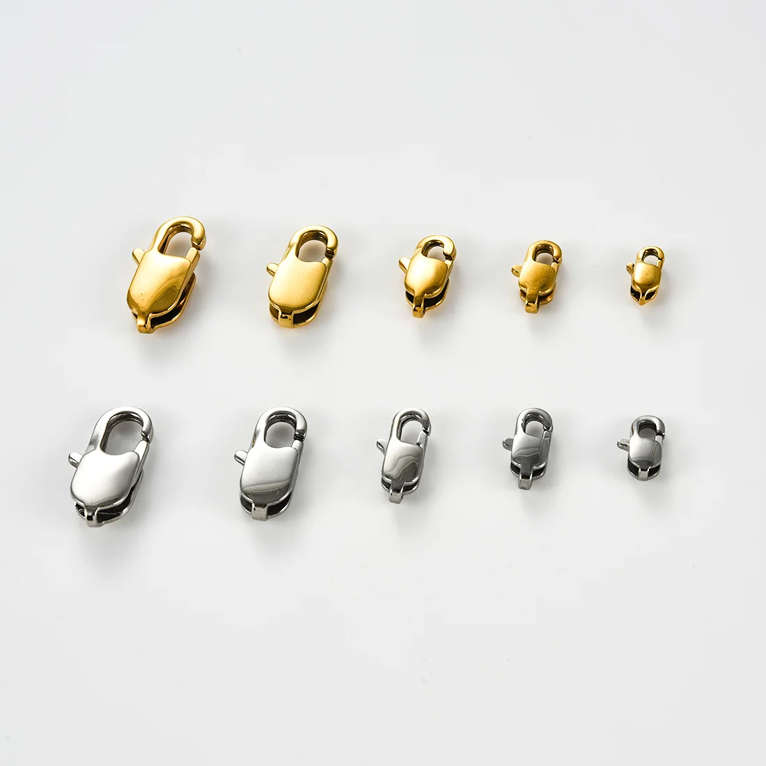 5Pcs Stainless Steel Rectangle Lobster Clasps 9/11/13/15/18MM Oblong Necklace Bracelet Hooks Connector For DIY Jewelry Making