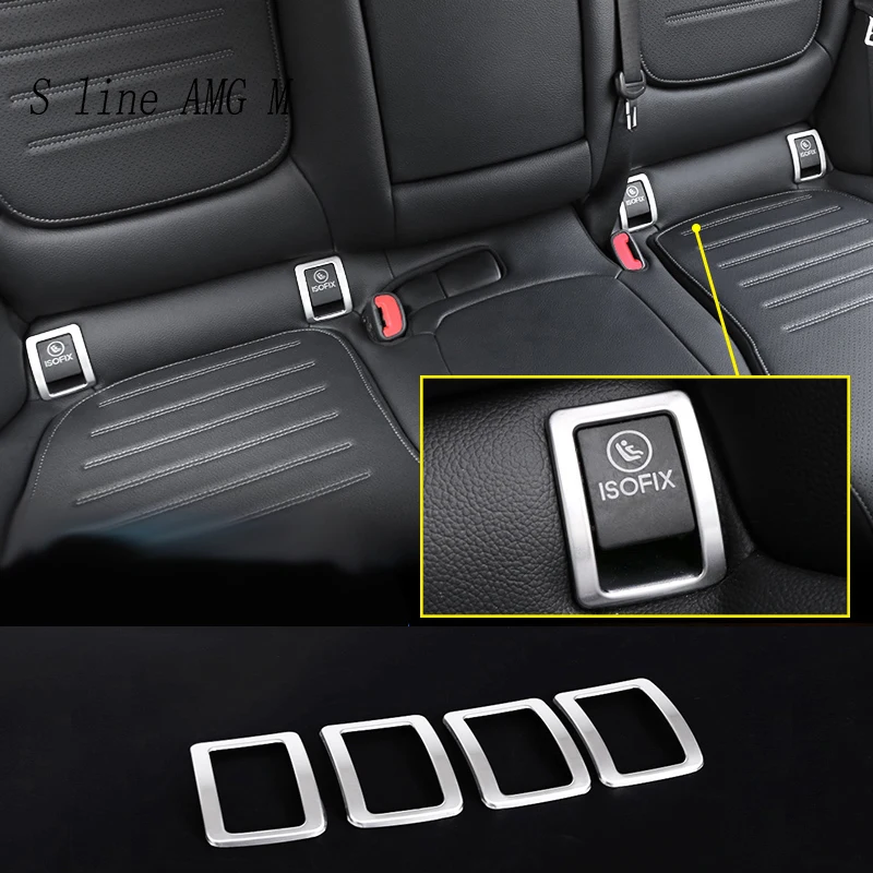 Car Styling back row seat button decoration Frame Cover Sticker Trim For Mercedes Benz C Class W206 2022 Interior Accessories