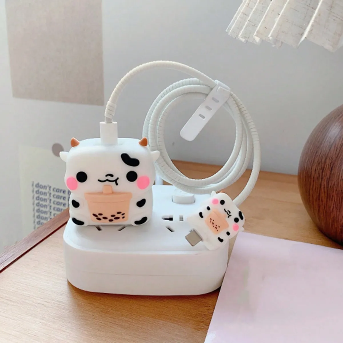 4pcs/Set 3D Cute Cartoon Fast Charger Protector 18W 20W For IPhone Charging Cable Head Cover Accessory Charge Cable Protector