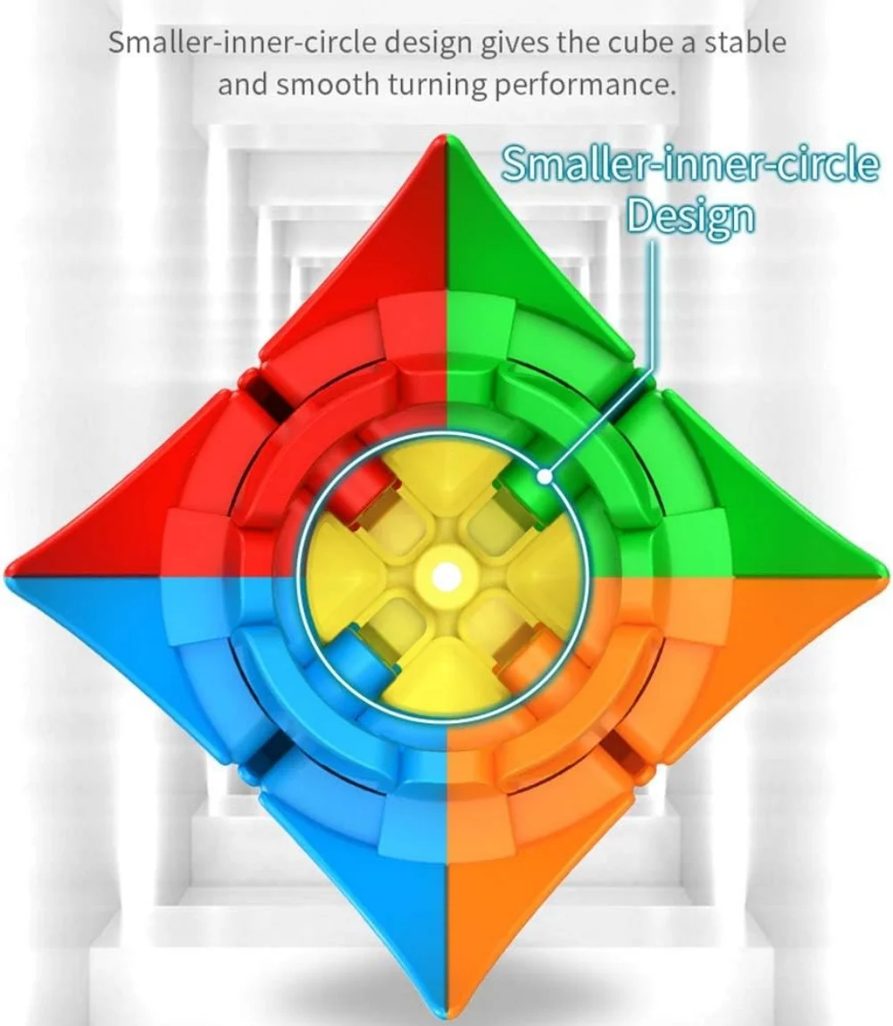 MoYu MoFangJiaoShi Meilong 네잎 클로버 매직 큐브, 스티커리스 퍼즐, 4 잎 큐브, 어린이 학생용 스피드 교육 장난감
