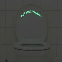 Glow in the Dark Funny Toilet Seat Sticker Put Me Down Toilet Bowl Decal Toilet Training Decorations Bathroom DIY Decor